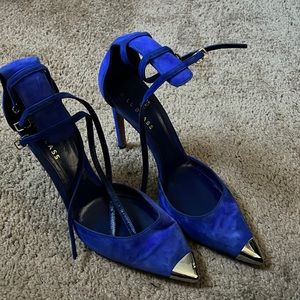 Gianvito Rossi Shoes | Blue suede Gianvito Rossi x Bill Blass Heels
